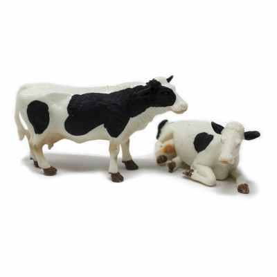 Mucche Bianche e Nere per Presepe 2 pz assortiti H 7 cm - 86293
