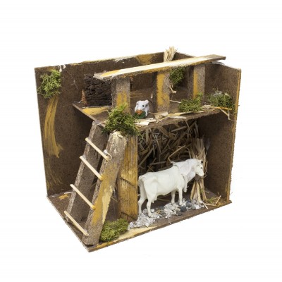 Scena per Presepe con Mucca 7 cm in Movimento e Riproduce il Verso Scena per Presepe con Mucca 7 cm in Movimento e Riproduce il Verso