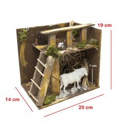 Scena per Presepe con Mucca 7 cm in Movimento e Riproduce il Verso