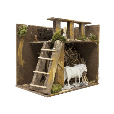 Scena per Presepe con Mucca 7 cm in Movimento e Riproduce il Verso Scena per Presepe con Mucca 7 cm in Movimento e Riproduce il Verso
