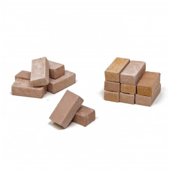 Mattoncini in Resina color Terracotta set 16 pezzi 2 cm Miniatura Presepe - 86916