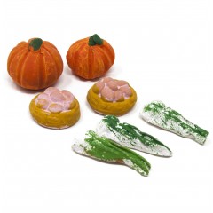 Ortaggi in Terracotta Set 7 pezzi Miniature per Presepe CM
