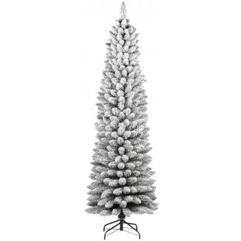 Albero di Natale SLIM Innevato 180 cm SILVESTRE Floccato Salvaspazio