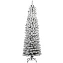 Albero di Natale SLIM Innevato 180 cm SILVESTRE Floccato Salvaspazio