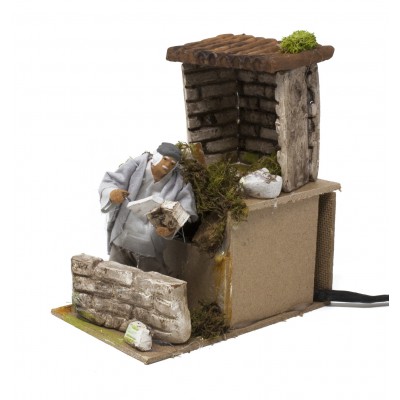 Pastore per Presepe in Movimento 14 cm x 9 cm il Muratore