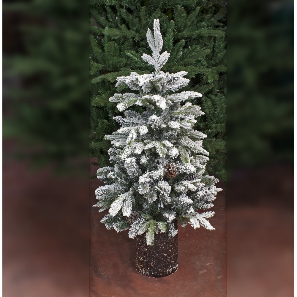 Albero di Natale Innevato SILVESTRE 210 cm Slim Floccato - IVOSTORE