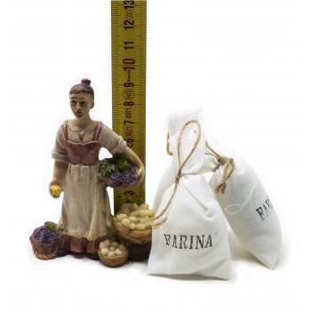 Set 3 Sacchi di Farina in Tessuto Miniature per Presepe
