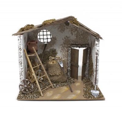 Capanno con Attrezzi per Presepe 20 x 14 x 18 cm