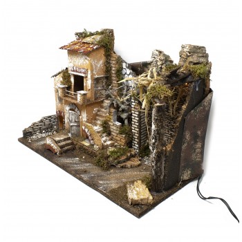 Paesaggio Presepe 50 x 26 x 35 cm Plastico Presepe con Luci