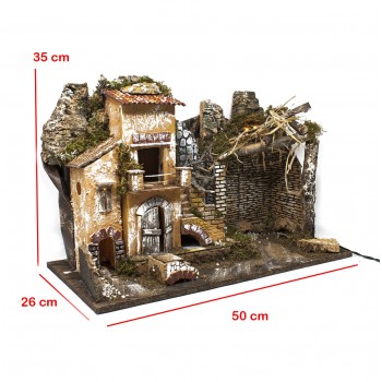 Paesaggio Presepe 50 x 26 x 35 cm Plastico Presepe con Luci