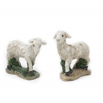 Coppia di Pecorelle Altezza 5 cm Animali per Presepe