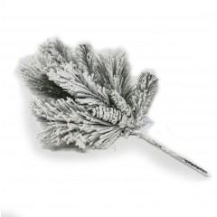 Rametto Innevato Glitter con Pigne 55 cm Addobbo Natalizio