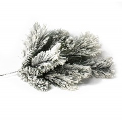 Rametto Innevato Glitter con Pigne 55 cm Addobbo Natalizio