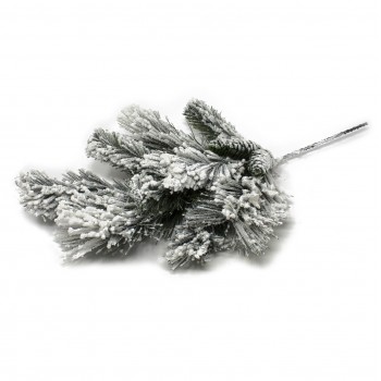 Rametto Innevato Glitter con Pigne 55 cm Addobbo Natalizio