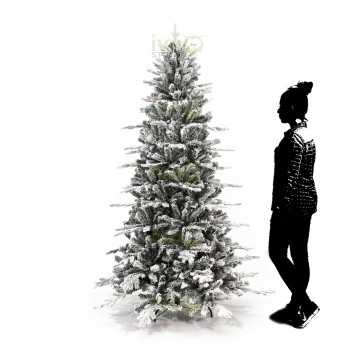 Albero di Natale ELEGANT FLOCCATO 210 cm Albero Innevato con Rami in PE + PVC
