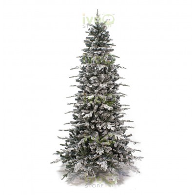 Albero di Natale ELEGANT FLOCCATO 270 cm Albero Innevato con Rami in PE + PVC
