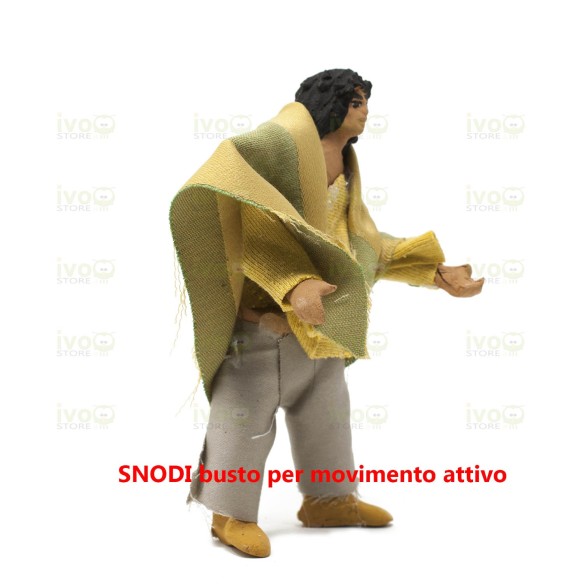 Statuina 12 cm in Terracotta per Presepe con Snodo busto Movimento attivo