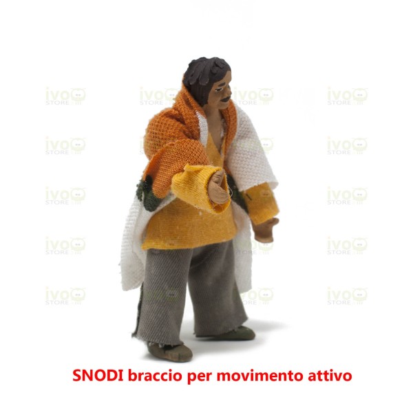 Statuina per Presepe Snodo braccio per Movimento attivo in Terracotta 12 cm