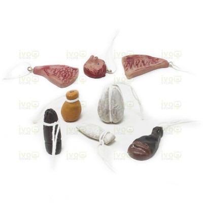 Carne e Formaggi Set da 8 Pezzi in Resina Miniature per Presepe