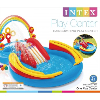 Gioco Gonfiabile da Giardino per Bambini Play Center con Scivolo INTEX 57453