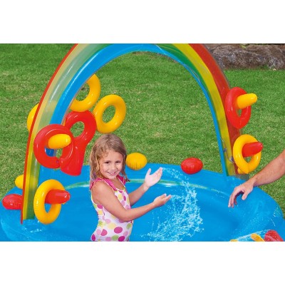 Gioco Gonfiabile da Giardino per Bambini Play Center con Scivolo INTEX 57453