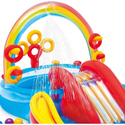 Gioco Gonfiabile da Giardino per Bambini Play Center con Scivolo INTEX 57453