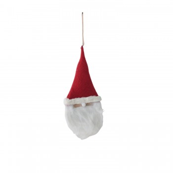 Faccia Babbo Natale 57 cm con Cappello Rosso e Naso che si Illumina - 51876