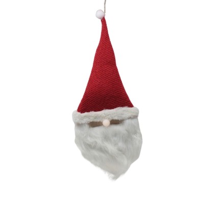 Faccia Babbo Natale 57 cm con Cappello Rosso e Naso che si Illumina - 51876