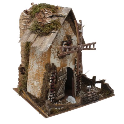 Mulino a Vento Elettrico per Presepe 24x21x27 cm con Motorino 11755