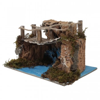 Ponte su Fiume per Presepe in Legno 20x14x10 cm - 85512