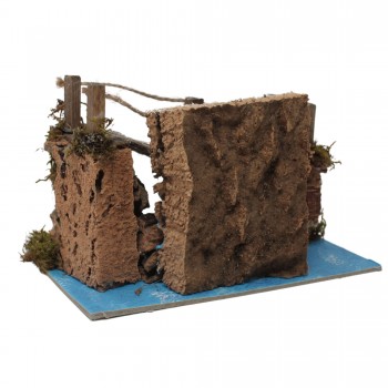 Ponte su Fiume in Legno per Presepe 20x14x10 cm - 85512