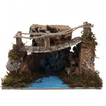 Ponte su Fiume per Presepe in Legno 20x14x10 cm - 85512