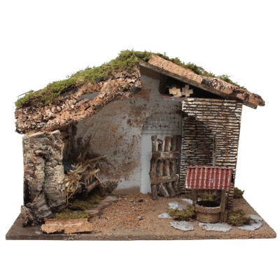 Capanna Vuota per Presepe con Luci 50x26x36 cm - 87470