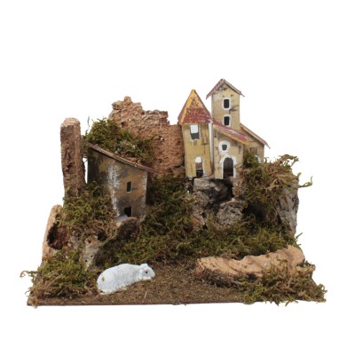 Paesaggio con Case 20x14x13,5 cm Plastico Presepe - 10443