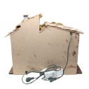 Capanna Vuota per Presepe con Luci e Forno con Lampada Fuoco 45 x 30 x H 36