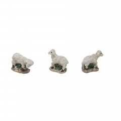 Gruppo di 3 Pecorelle per Presepe in Resina 2,8x1,3x2,5 cm 10860