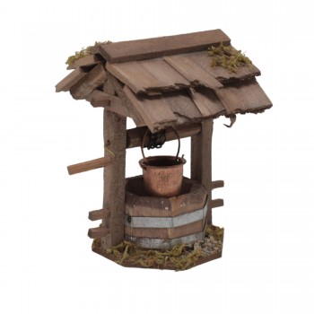 Pozzo in Legno 5,5x5,5x8,5 cm. Accessori Presepe - 11479