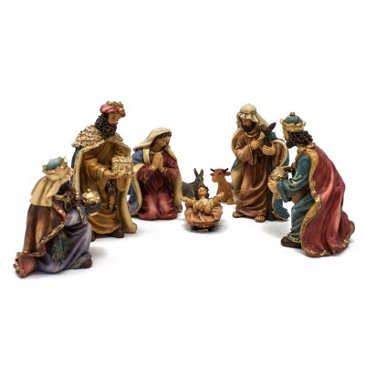 Natività in Resina Completa da 10 cm Set 8 pezzi Presepe - 46000