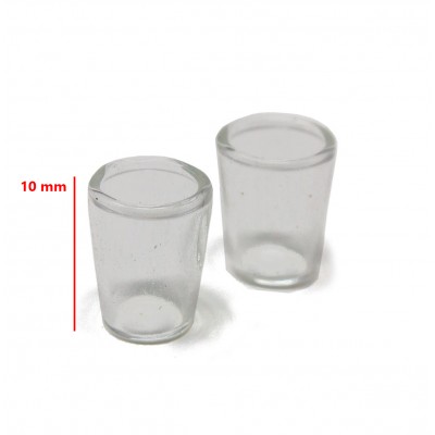 2 Bicchieri in Vetro 10 mm Miniature per Presepe 10085