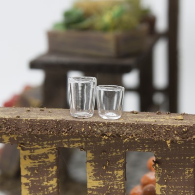 Miniature per Presepe 2 Bicchieri in Vetro 10 mm 10083