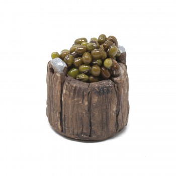 Tino di Legno con Olive 3,5 cm Miniature per Presepe 86337