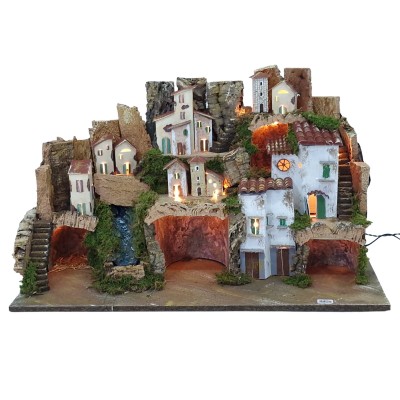 Paesaggio Presepe 76x40x54 cm con Luci e Cascata 84640