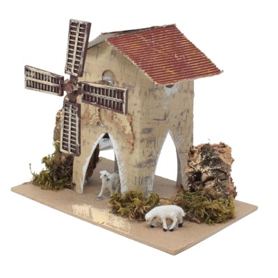 2 Modelli Mulino Elettrico per Presepe 15 x 10 x 13 cm 84310