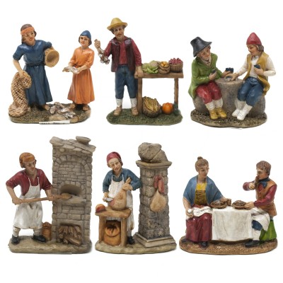 Statuine Doppie da 10 cm per Presepe Set 6 pezzi - 79119