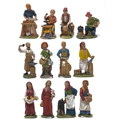 Pastori in resina da 10 cm per Presepe Set 12 pezzi - 79121