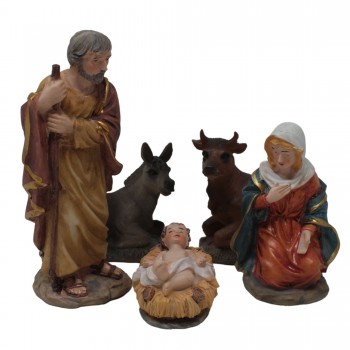 Natività in Resina da 15 cm Set 5 pezzi Presepe - C3042