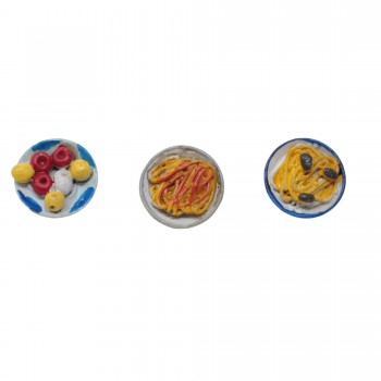 Piatti con Alimenti in Resina per Presepe Set 3 Pezzi - RR11825