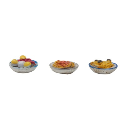 Piatti con Alimenti in Resina per Presepe Set 3 Pezzi - RR11825