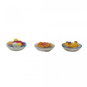 Piatti con Alimenti in Resina per Presepe Set 3 Pezzi - RR11825