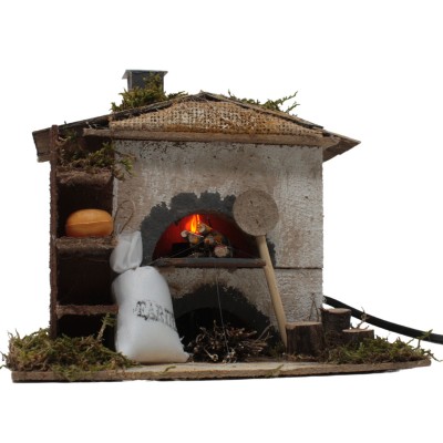 Forno con Lampada Effetto Fuoco 20x14x18 cm - RR11399